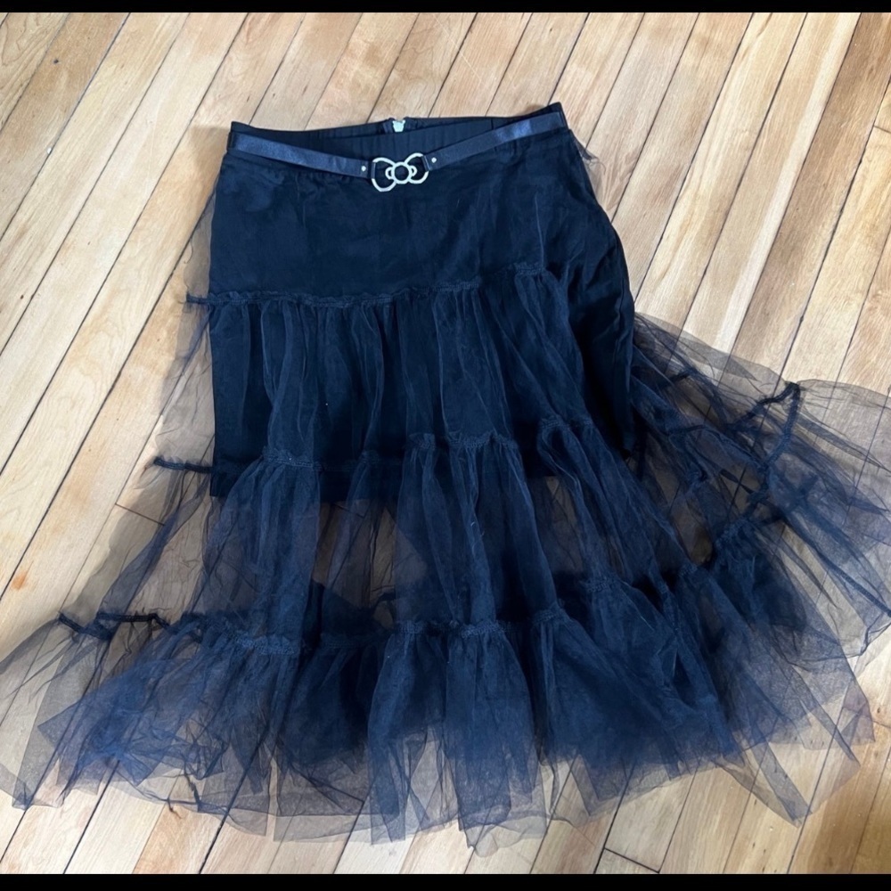 Dolls Kill x Helloβ Kitty and friends long black tulle skirt